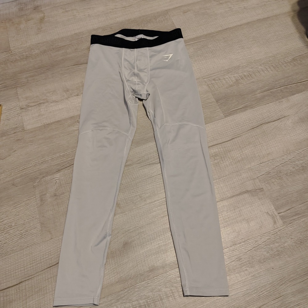 Gymshark Mens Element Baselayer Leggings Grey Compression Tights Size M GMLG5474